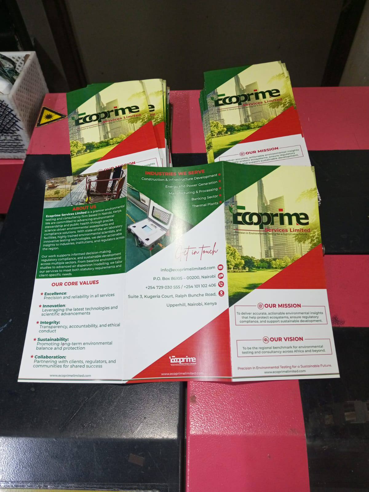 Printed marketing materials